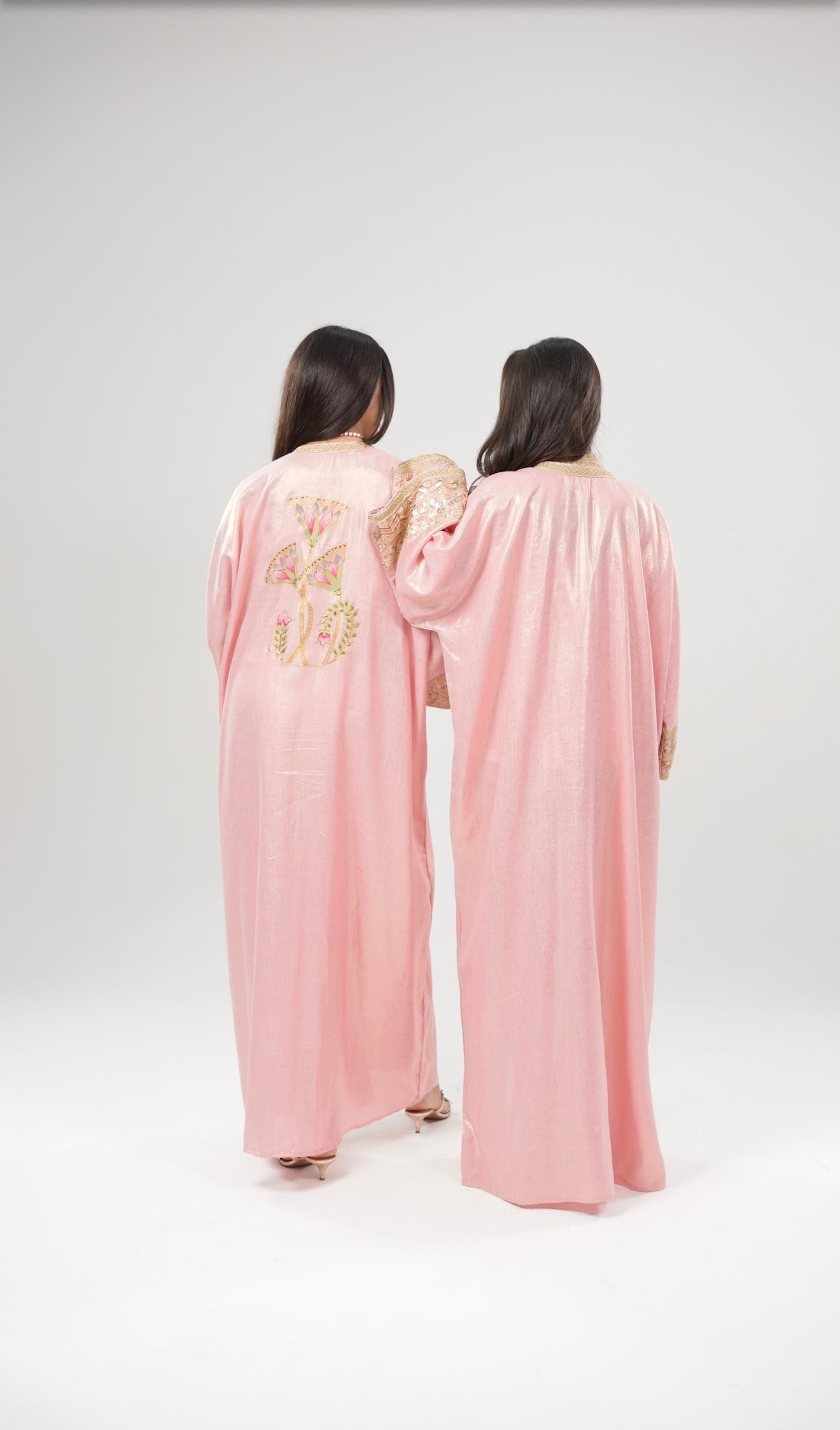 Lulwa Blush-Abaya with Art Paint