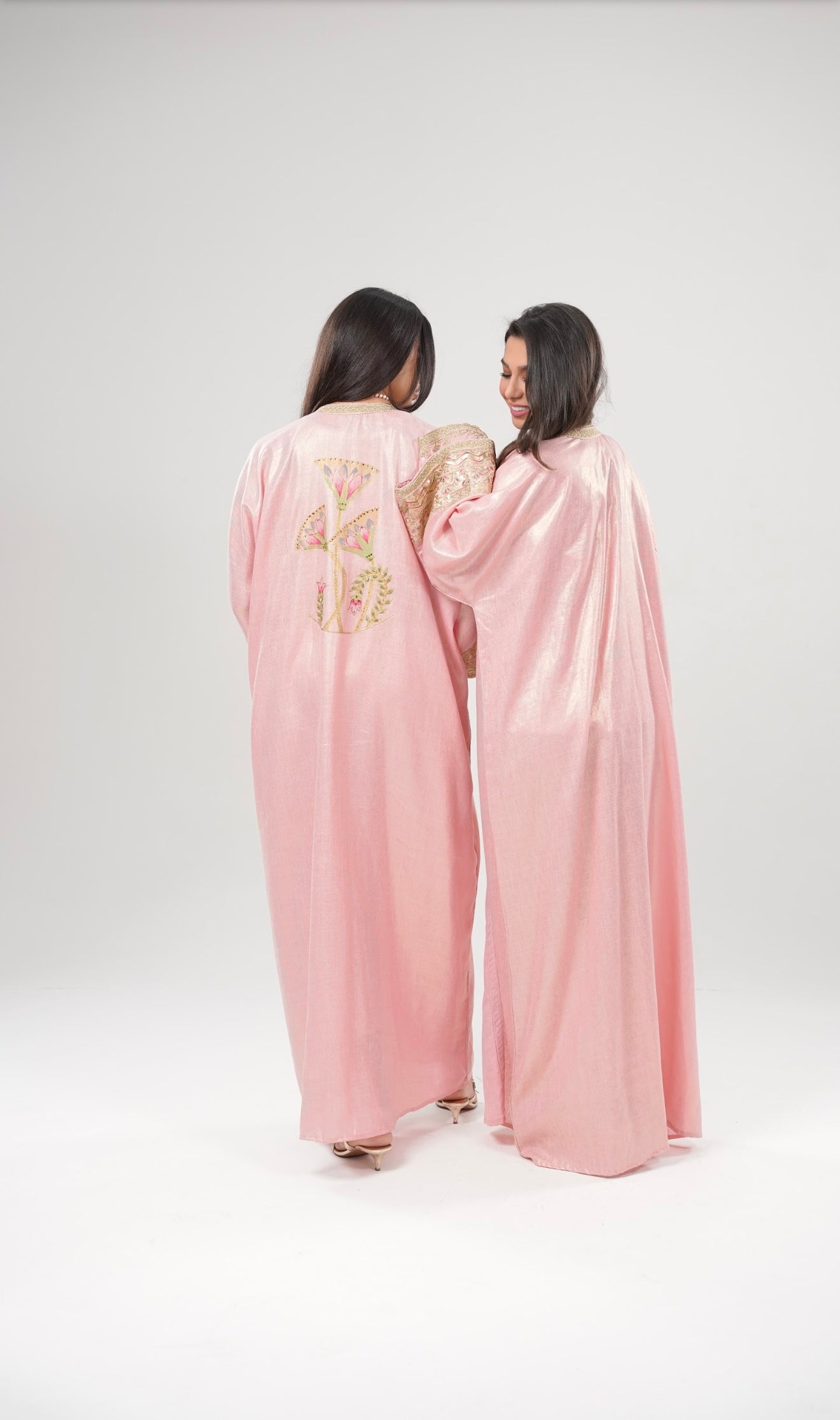 Lulwa Blush-Abaya with Art Paint