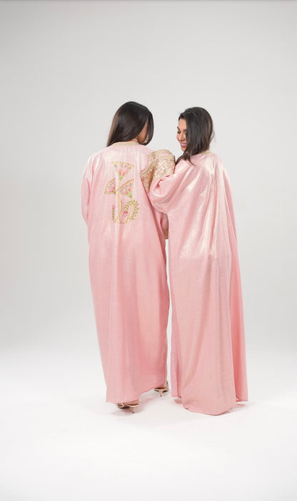 Lulwa Blush-Abaya with Art Paint